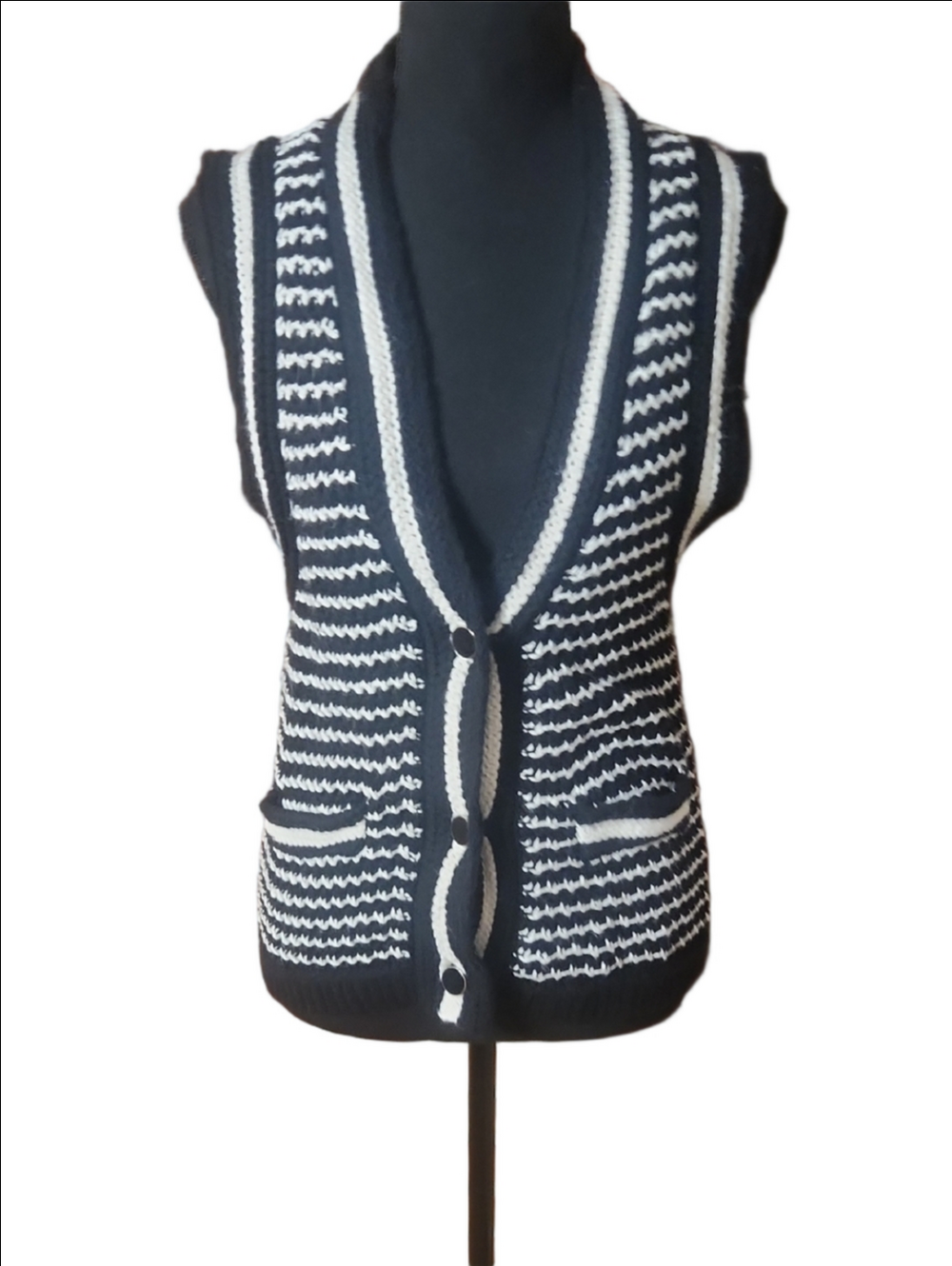 LOFT Knit 3 Buttom Vest, Size XS